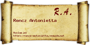 Rencz Antonietta névjegykártya